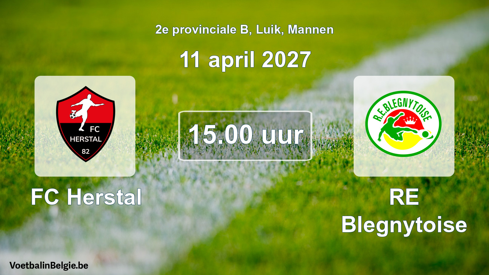 Geplande wedstrijd mannenvoetbal: FC Herstal - RE Blegnytoise (11 april 2027)