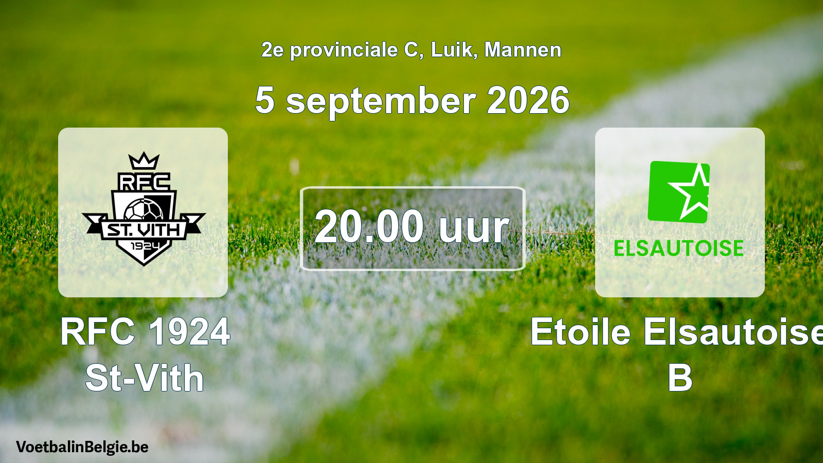 Geplande wedstrijd mannenvoetbal: RFC 1924 St-Vith - Etoile Elsautoise B (5 september 2026)