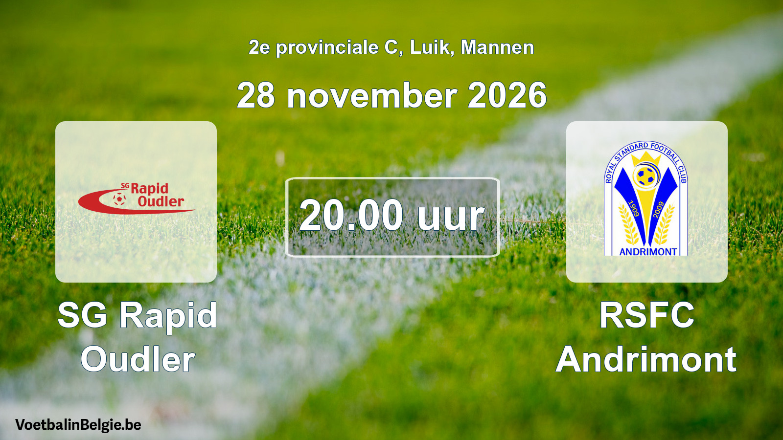Geplande wedstrijd mannenvoetbal: SG Rapid Oudler - RSFC Andrimont (28 november 2026)