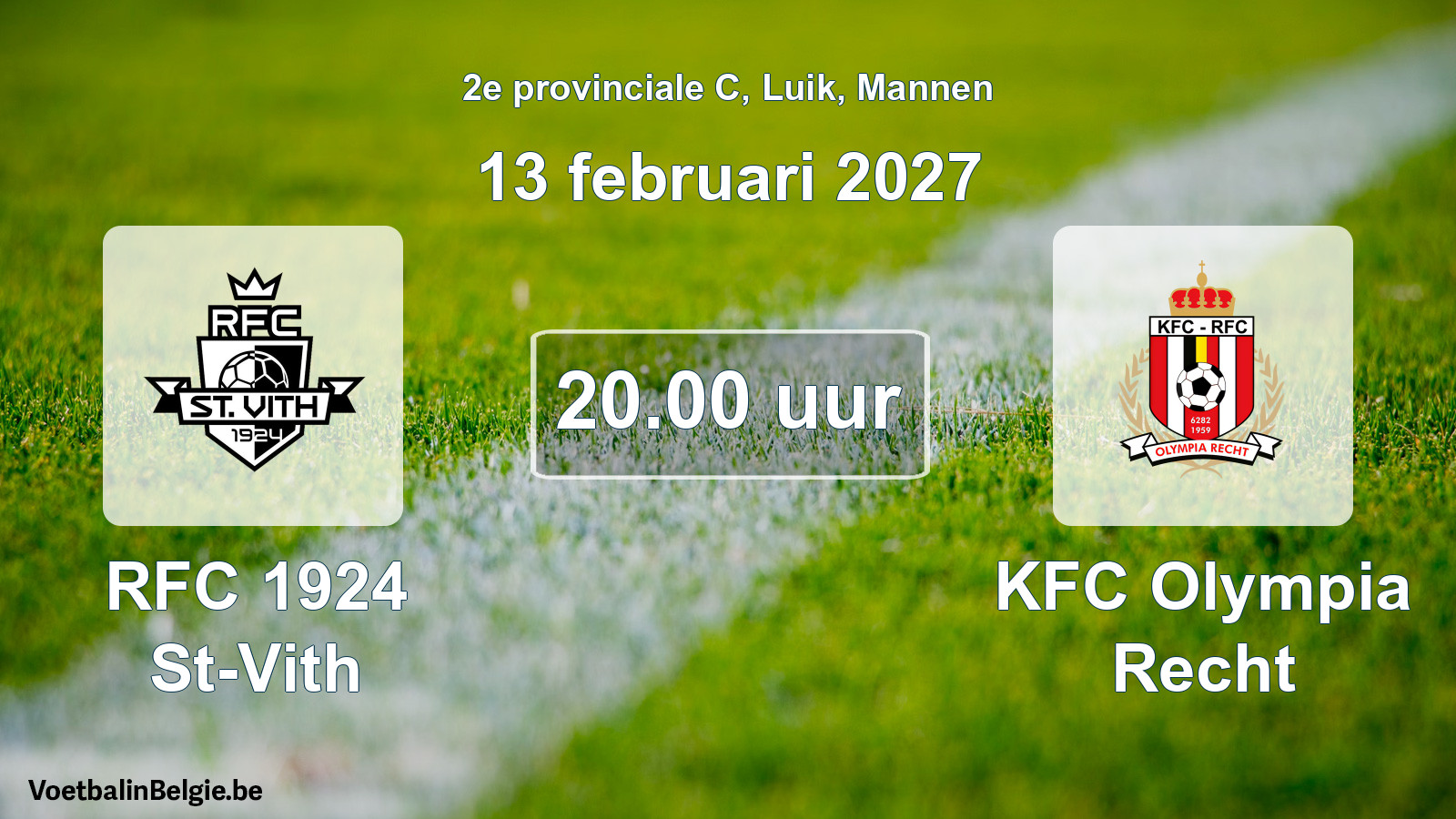 Geplande wedstrijd mannenvoetbal: RFC 1924 St-Vith - KFC Olympia Recht (13 februari 2027)