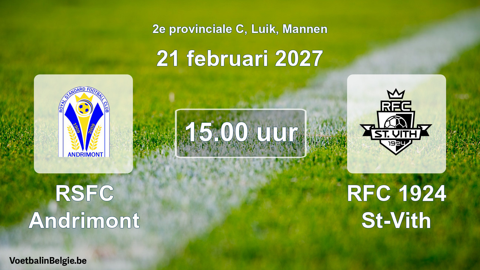 Scheduled match men football: RSFC Andrimont - RFC 1924 St-Vith (21 February 2027)