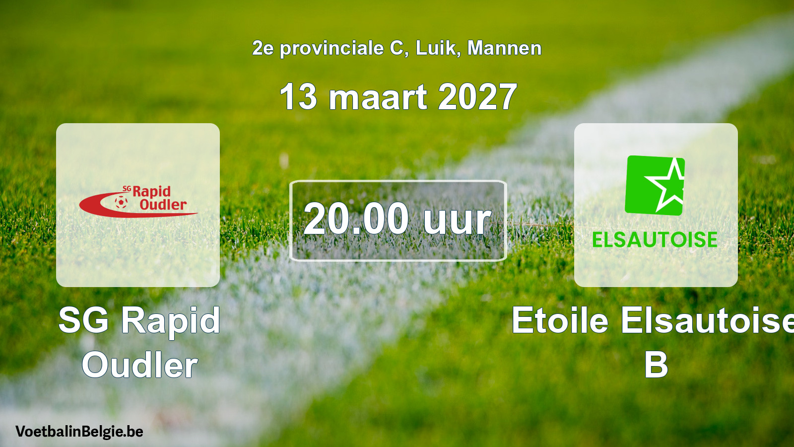 Geplande wedstrijd mannenvoetbal: SG Rapid Oudler - Etoile Elsautoise B (13 maart 2027)