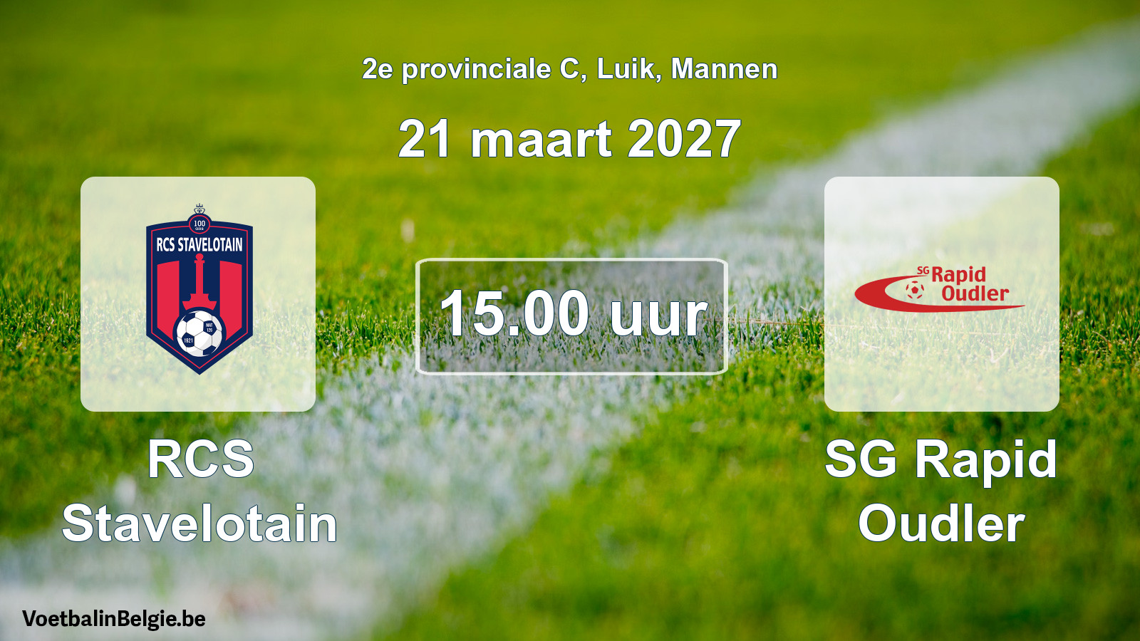 Geplande wedstrijd mannenvoetbal: RCS Stavelotain - SG Rapid Oudler (21 maart 2027)