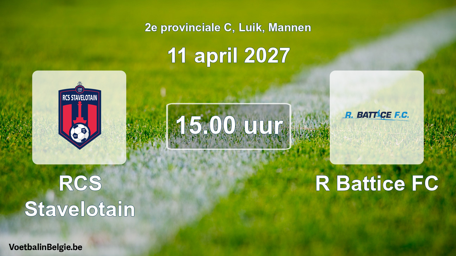 Geplande wedstrijd mannenvoetbal: RCS Stavelotain - R Battice FC (11 april 2027)