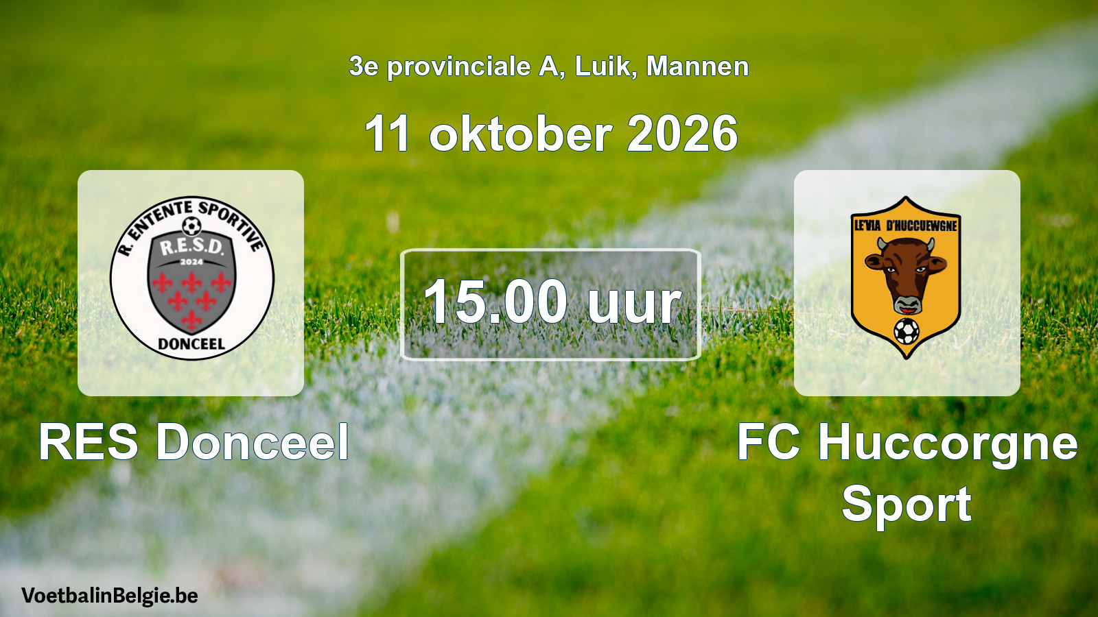Geplande wedstrijd mannenvoetbal: RES Donceel - FC Huccorgne Sport (11 oktober 2026)