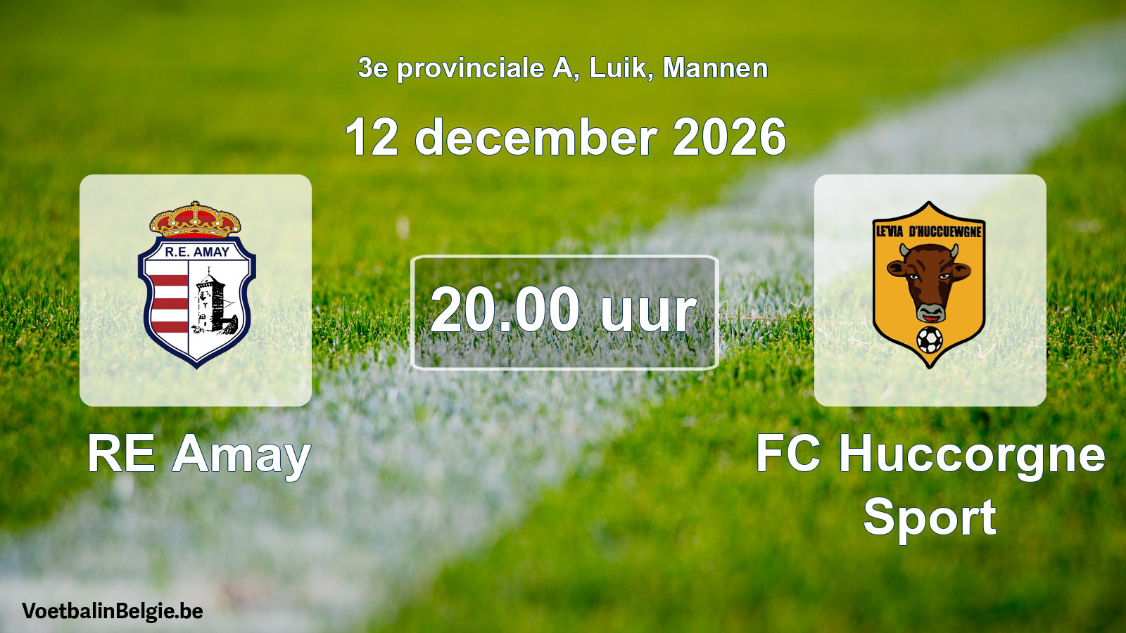 Geplande wedstrijd mannenvoetbal: RE Amay - FC Huccorgne Sport (12 december 2026)