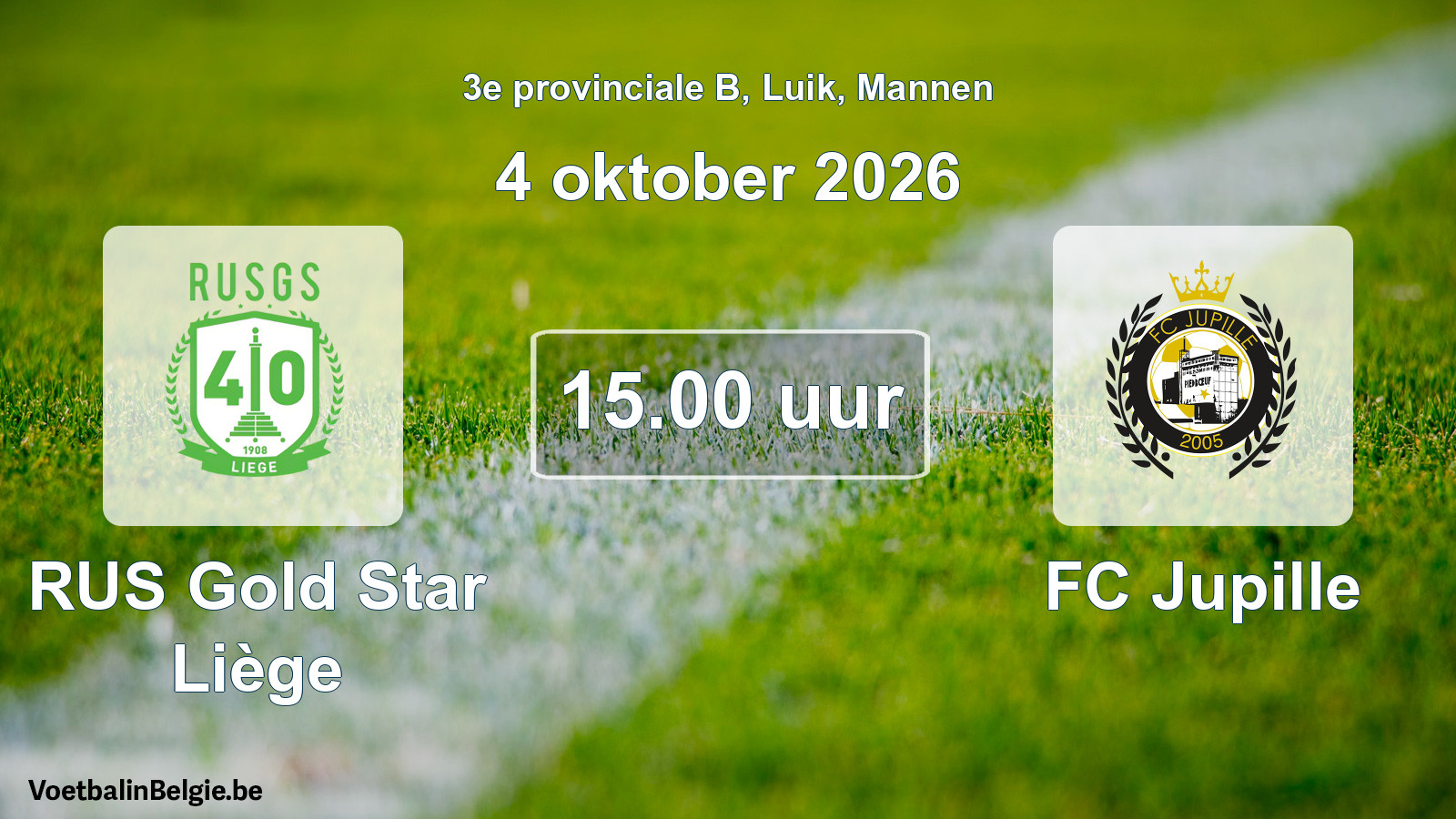 Geplande wedstrijd mannenvoetbal: RUS Gold Star Liège - FC Jupille (4 oktober 2026)