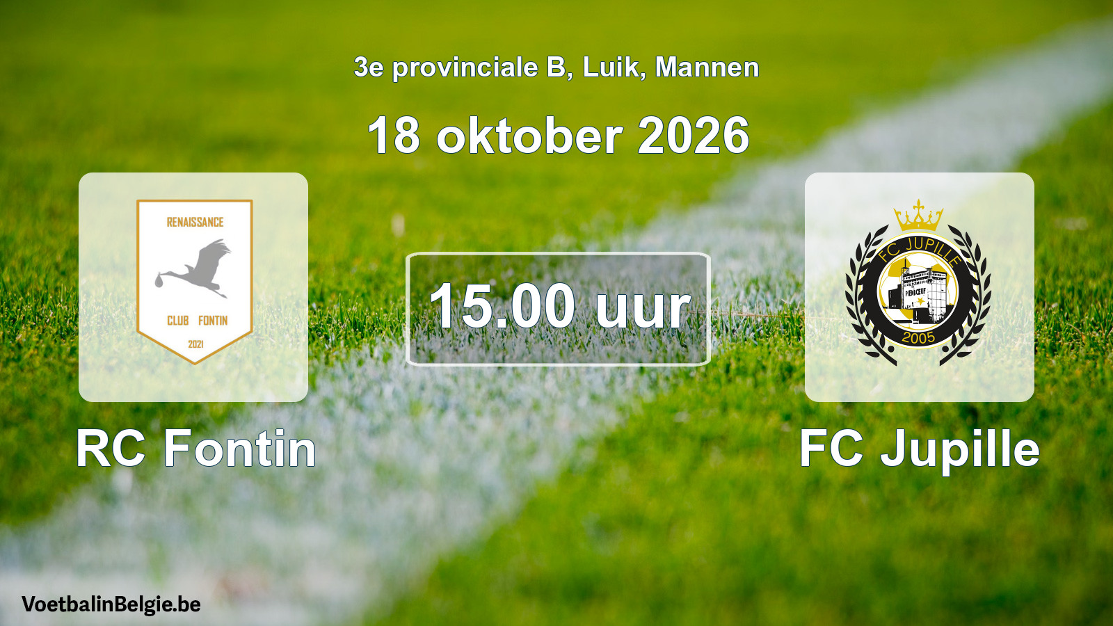 Geplande wedstrijd mannenvoetbal: RC Fontin - FC Jupille (18 oktober 2026)