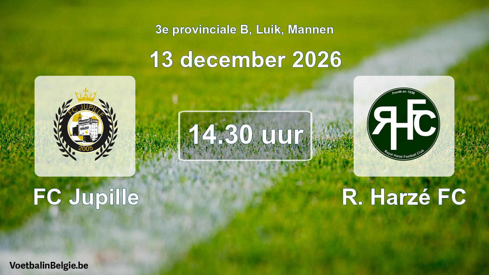 Geplande wedstrijd mannenvoetbal: FC Jupille - R. Harzé FC (13 december 2026)