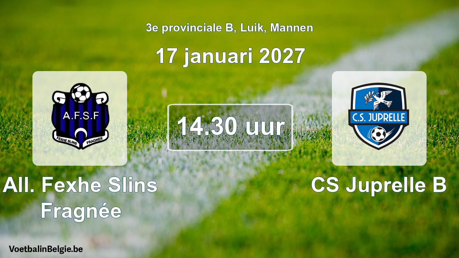 Geplande wedstrijd mannenvoetbal: All. Fexhe Slins Fragnée - CS Juprelle B (17 januari 2027)
