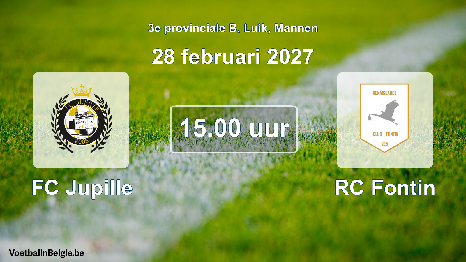 Geplande wedstrijd mannenvoetbal: FC Jupille - RC Fontin (28 februari 2027)