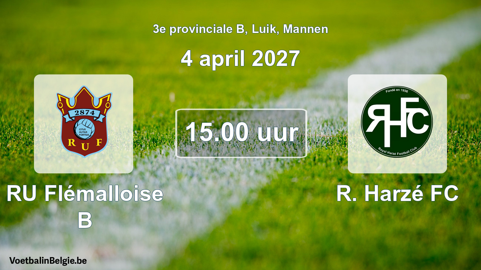 Geplande wedstrijd mannenvoetbal: RU Flémalloise B - R. Harzé FC (4 april 2027)