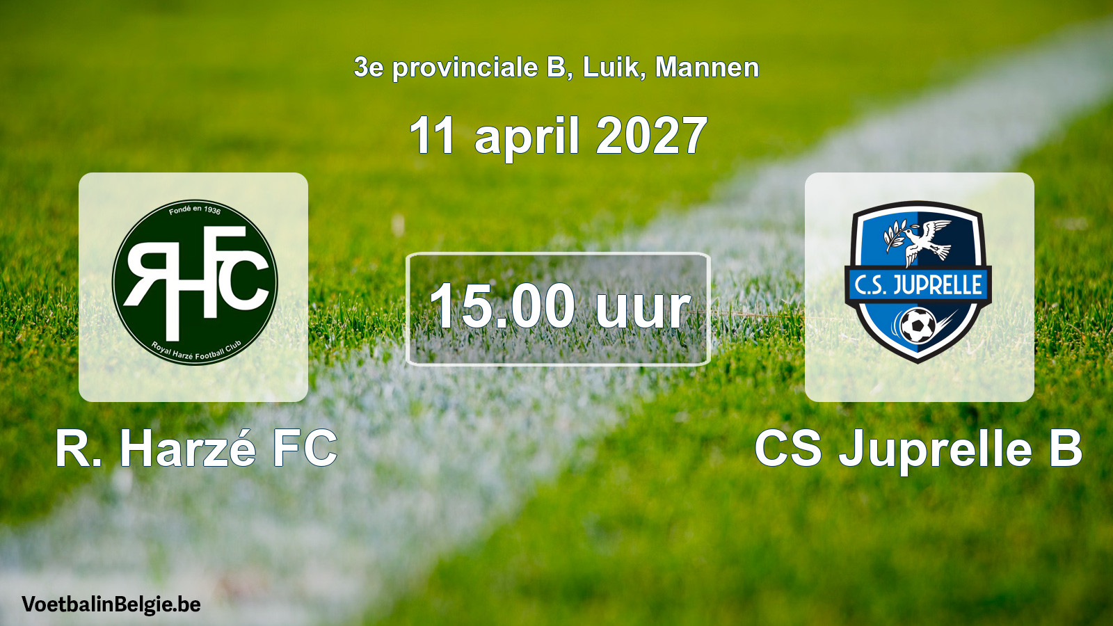 Scheduled match men football: R. Harzé FC - CS Juprelle B (11 April 2027)