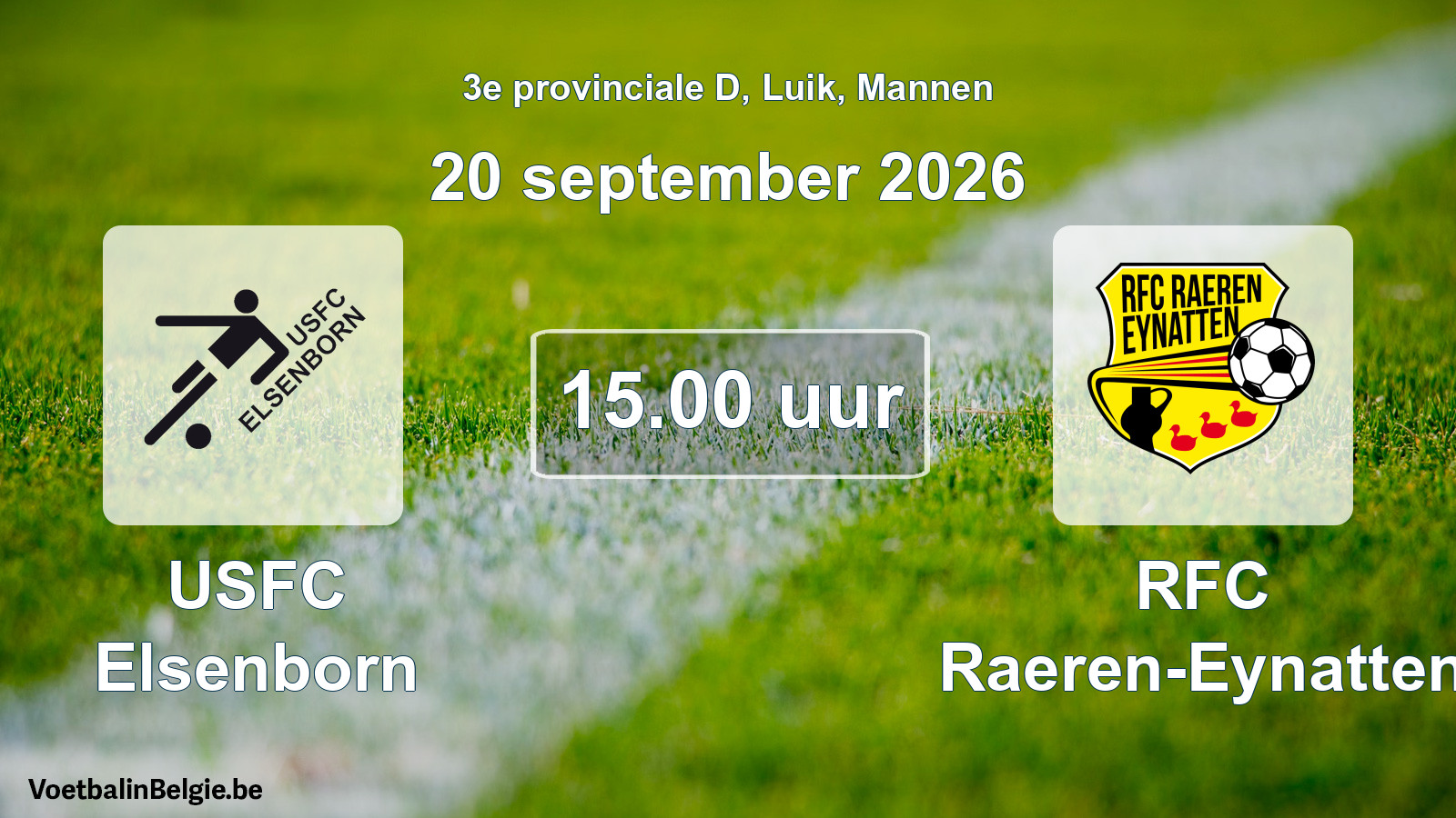Geplande wedstrijd mannenvoetbal: USFC Elsenborn - RFC Raeren-Eynatten (20 september 2026)