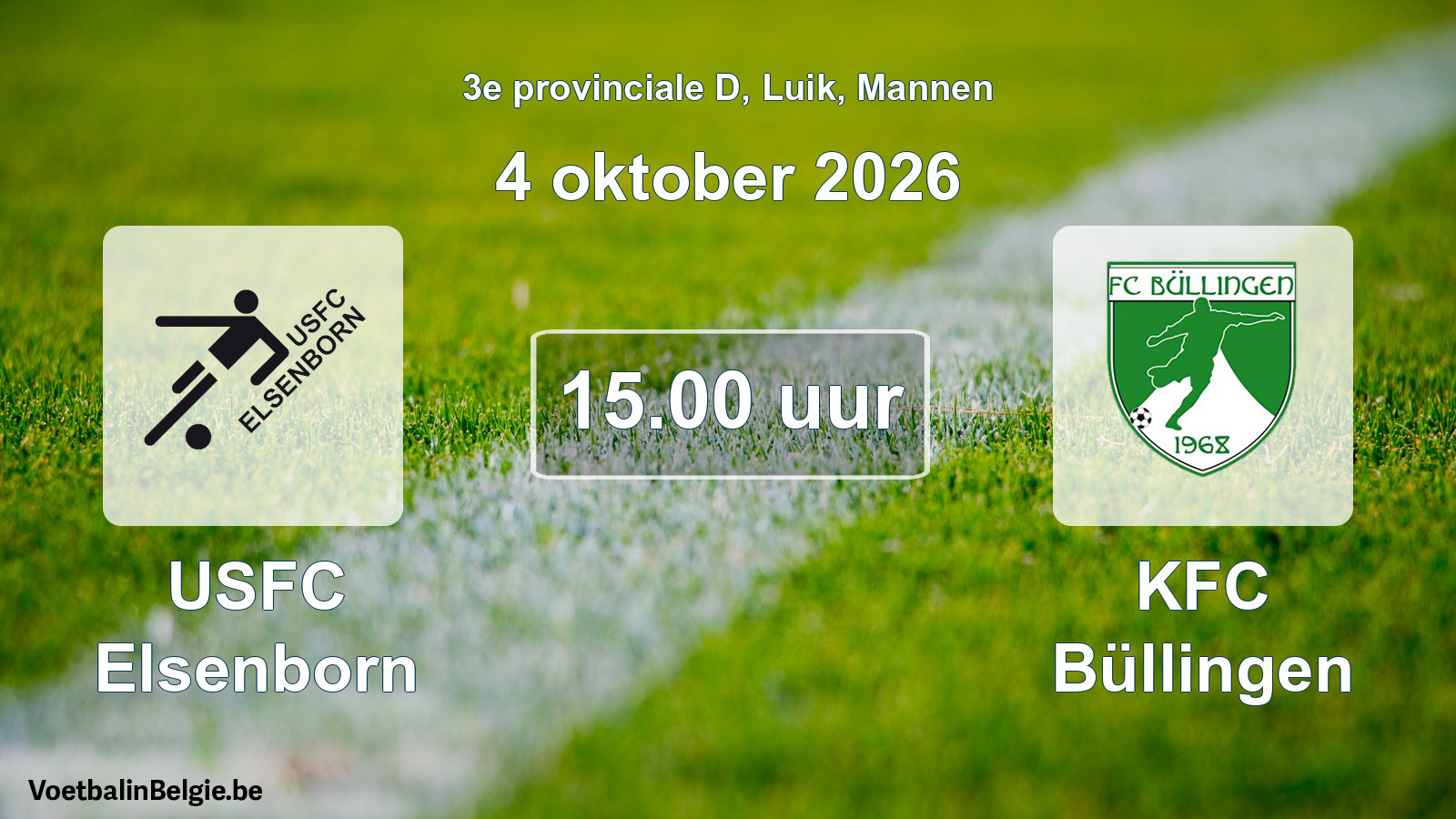 Geplande wedstrijd mannenvoetbal: USFC Elsenborn - KFC Büllingen (4 oktober 2026)