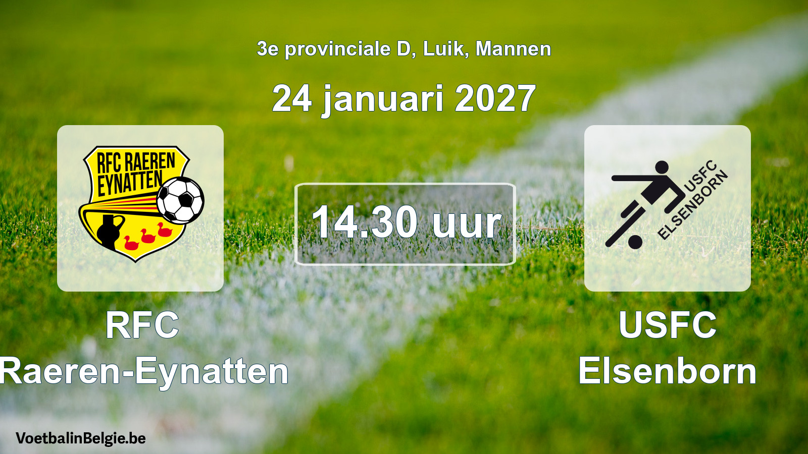Geplande wedstrijd mannenvoetbal: RFC Raeren-Eynatten - USFC Elsenborn (24 januari 2027)