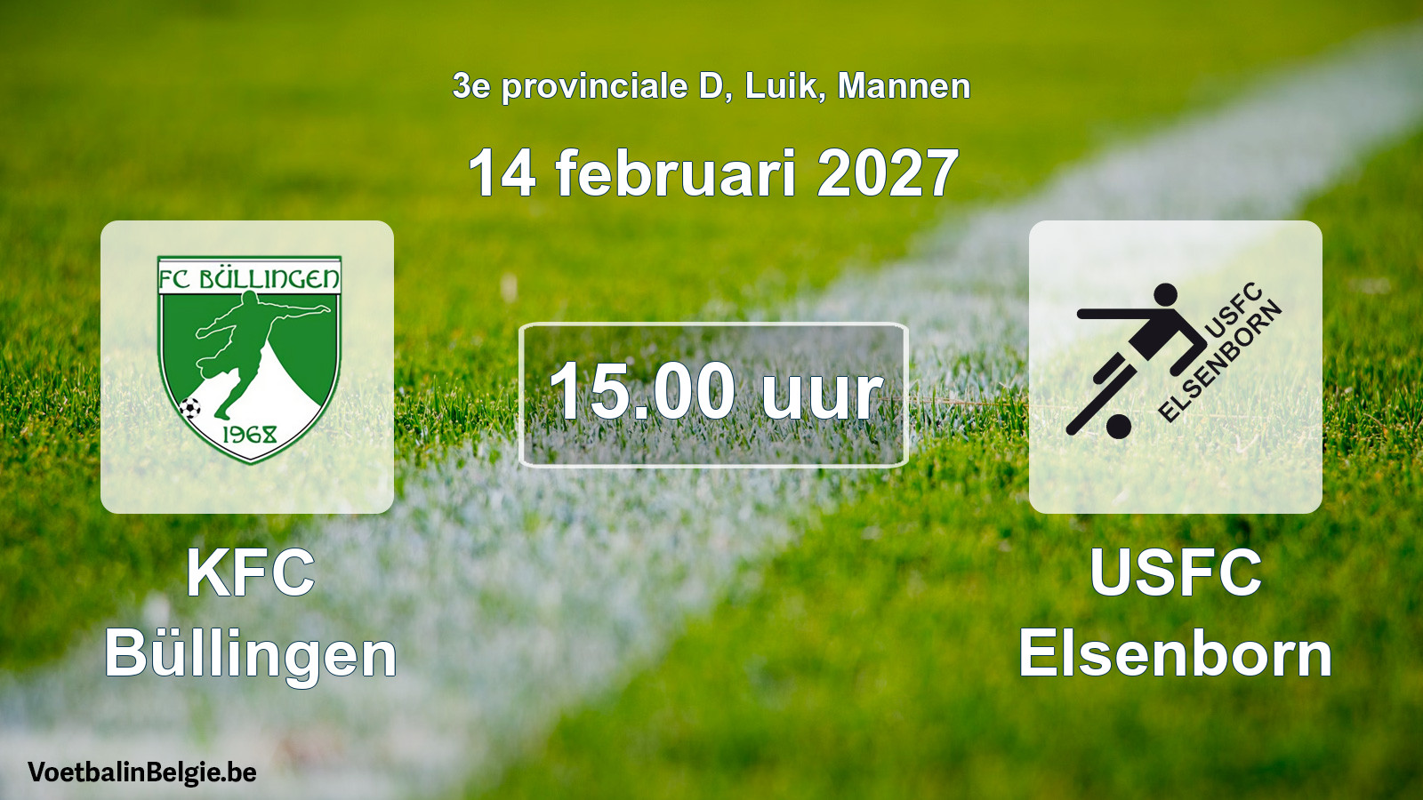 Geplande wedstrijd mannenvoetbal: KFC Büllingen - USFC Elsenborn (14 februari 2027)