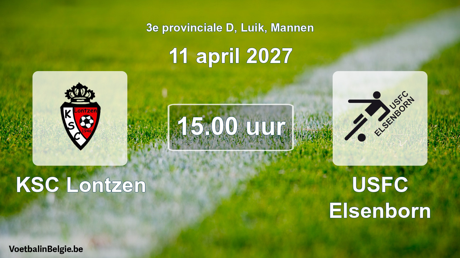 Geplande wedstrijd mannenvoetbal: KSC Lontzen - USFC Elsenborn (11 april 2027)