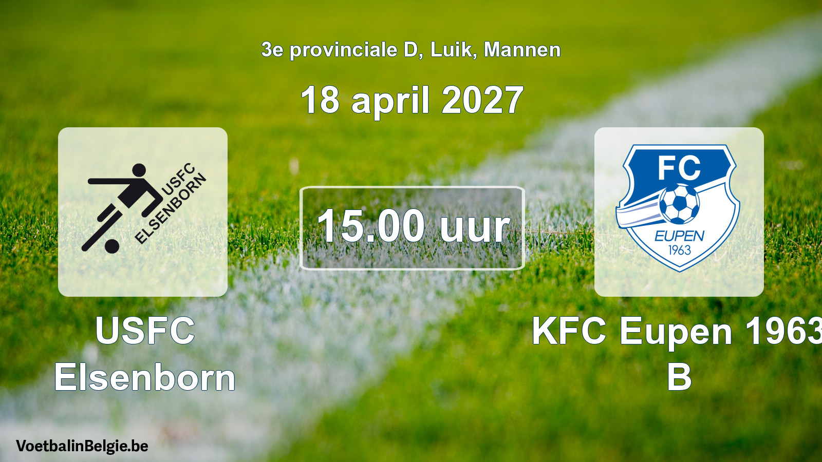 Geplande wedstrijd mannenvoetbal: USFC Elsenborn - KFC Eupen 1963 B (18 april 2027)