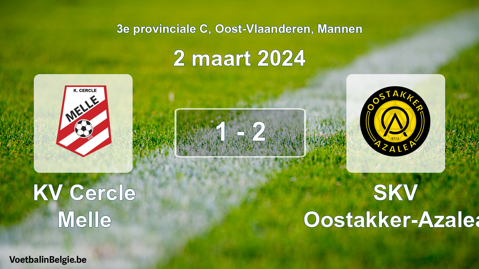 Gespeelde wedstrijd mannenvoetbal: KV Cercle Melle - SKV Oostakker-Azalea 1 - 2 (2 maart 2024)