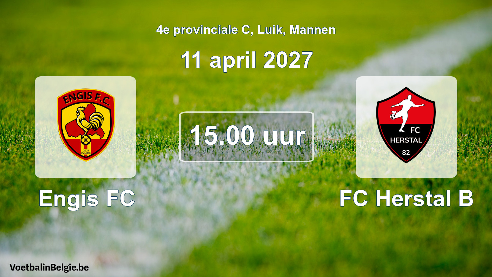 Geplande wedstrijd mannenvoetbal: Engis FC - FC Herstal B (11 april 2027)