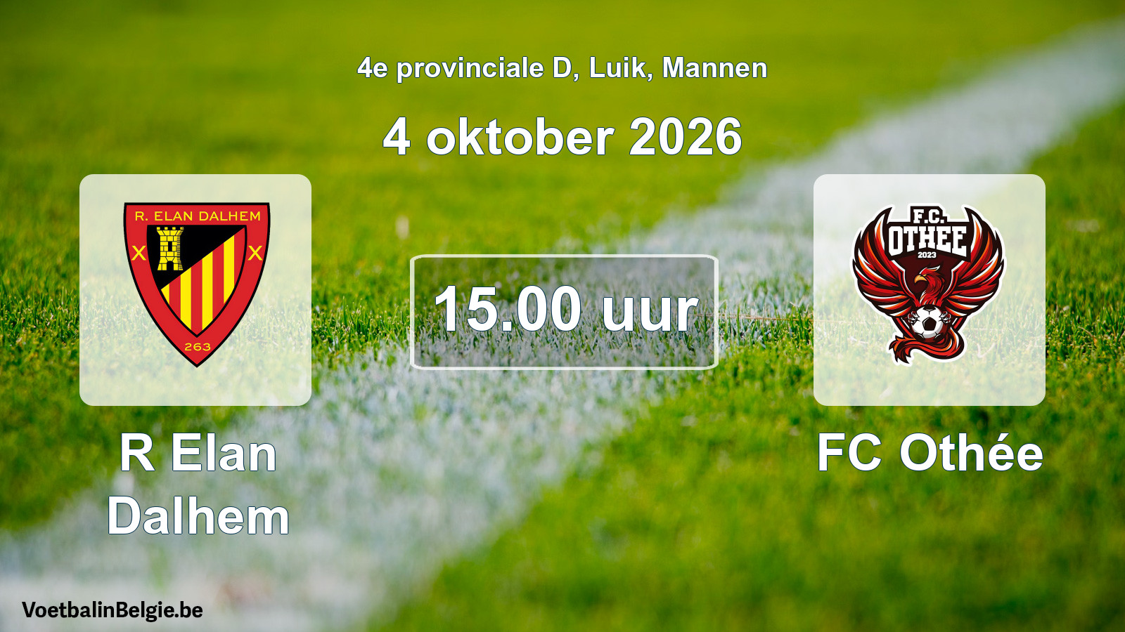 Geplande wedstrijd mannenvoetbal: R Elan Dalhem - FC Othée (4 oktober 2026)