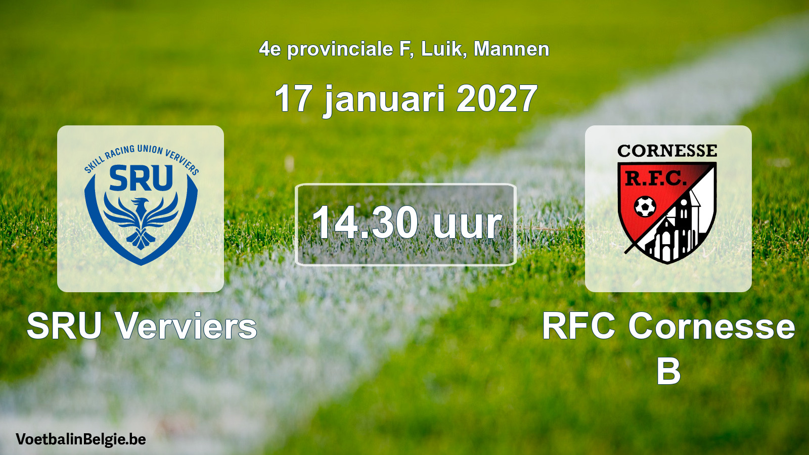 Geplande wedstrijd mannenvoetbal: SRU Verviers - RFC Cornesse B (17 januari 2027)