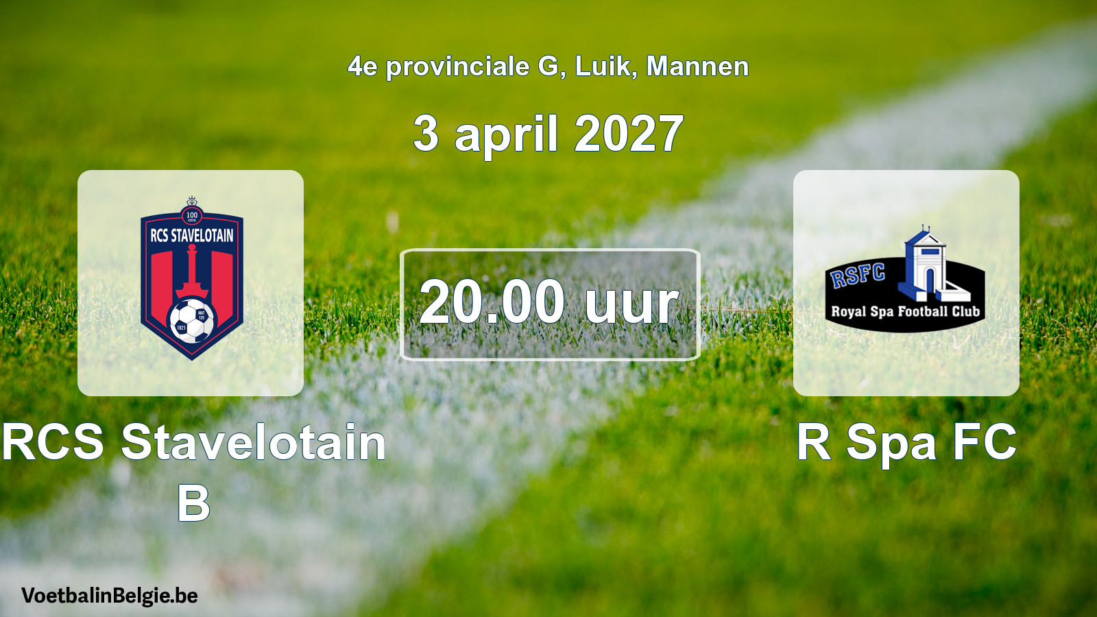 Geplande wedstrijd mannenvoetbal: RCS Stavelotain B - R Spa FC (3 april 2027)