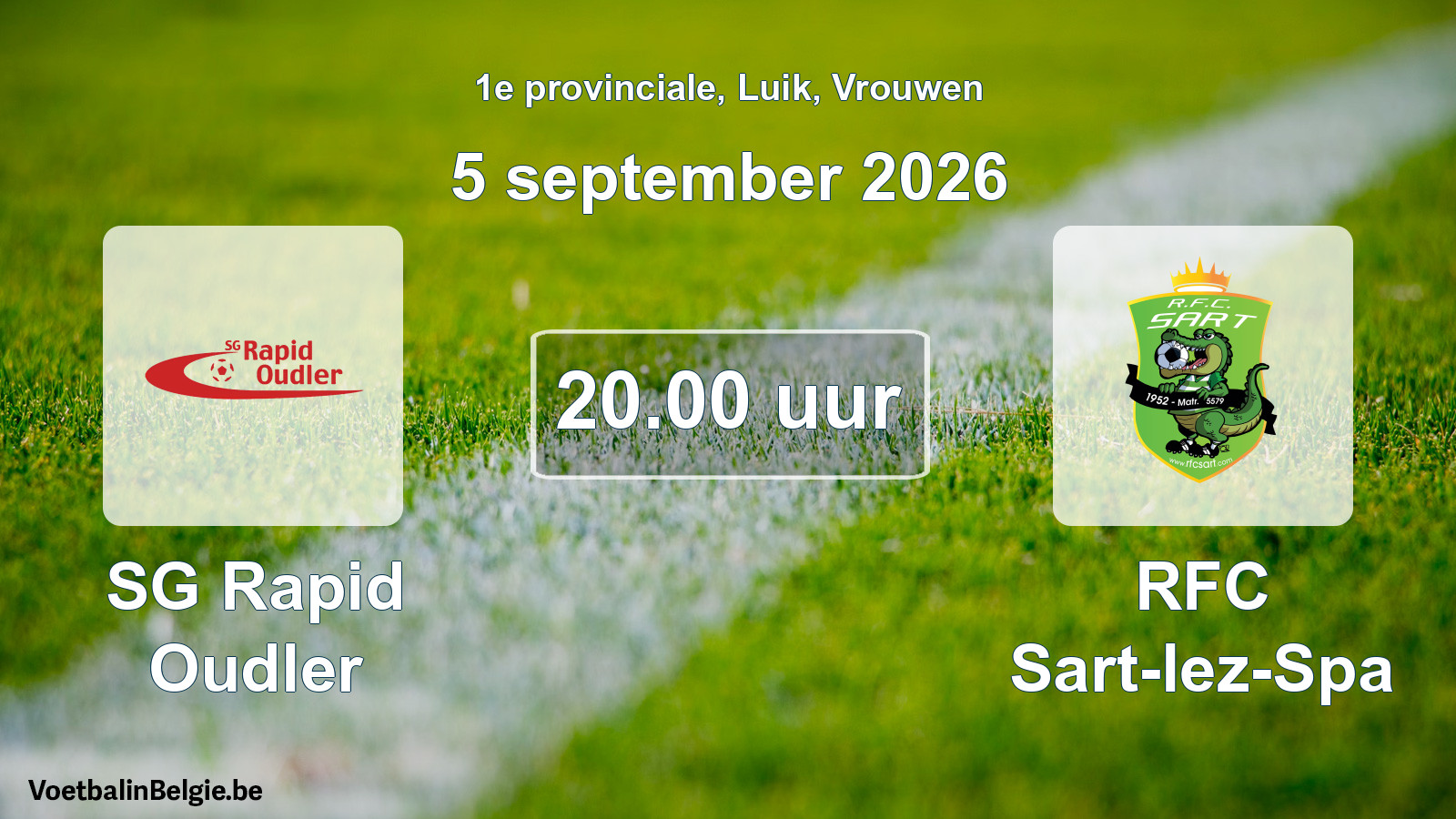 Geplande wedstrijd vrouwenvoetbal: SG Rapid Oudler - RFC Sart-lez-Spa (5 september 2026)