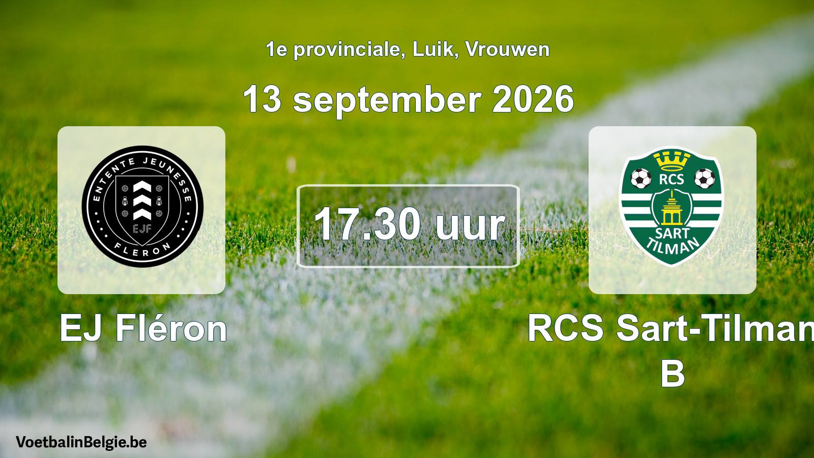 Geplande wedstrijd vrouwenvoetbal: EJ Fléron - RCS Sart-Tilman B (13 september 2026)