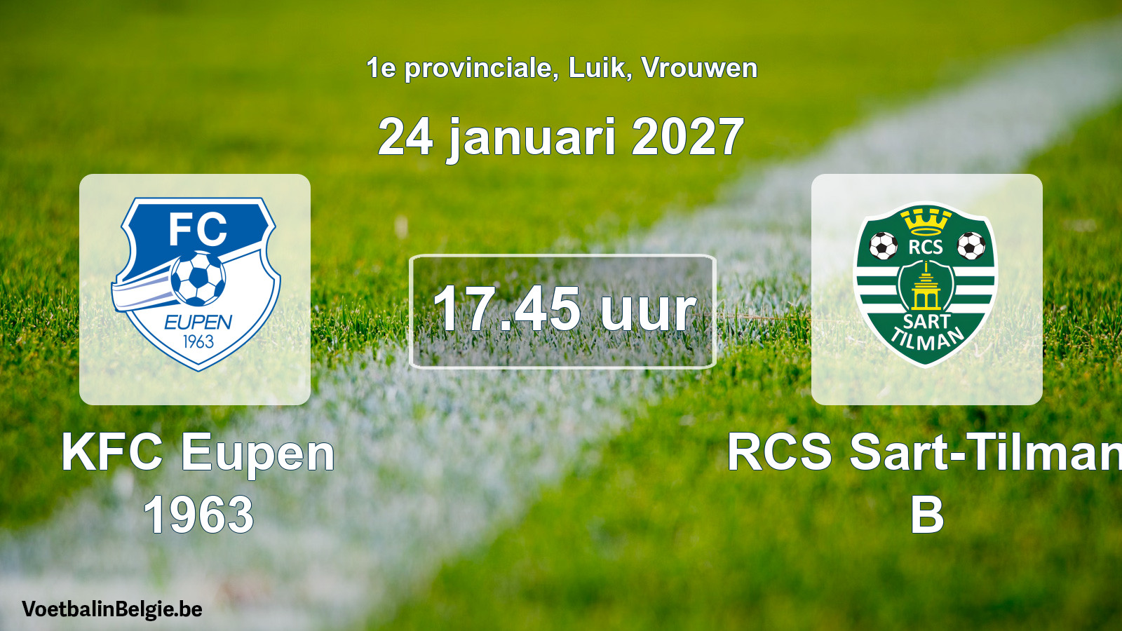 Geplande wedstrijd vrouwenvoetbal: KFC Eupen 1963 - RCS Sart-Tilman B (24 januari 2027)