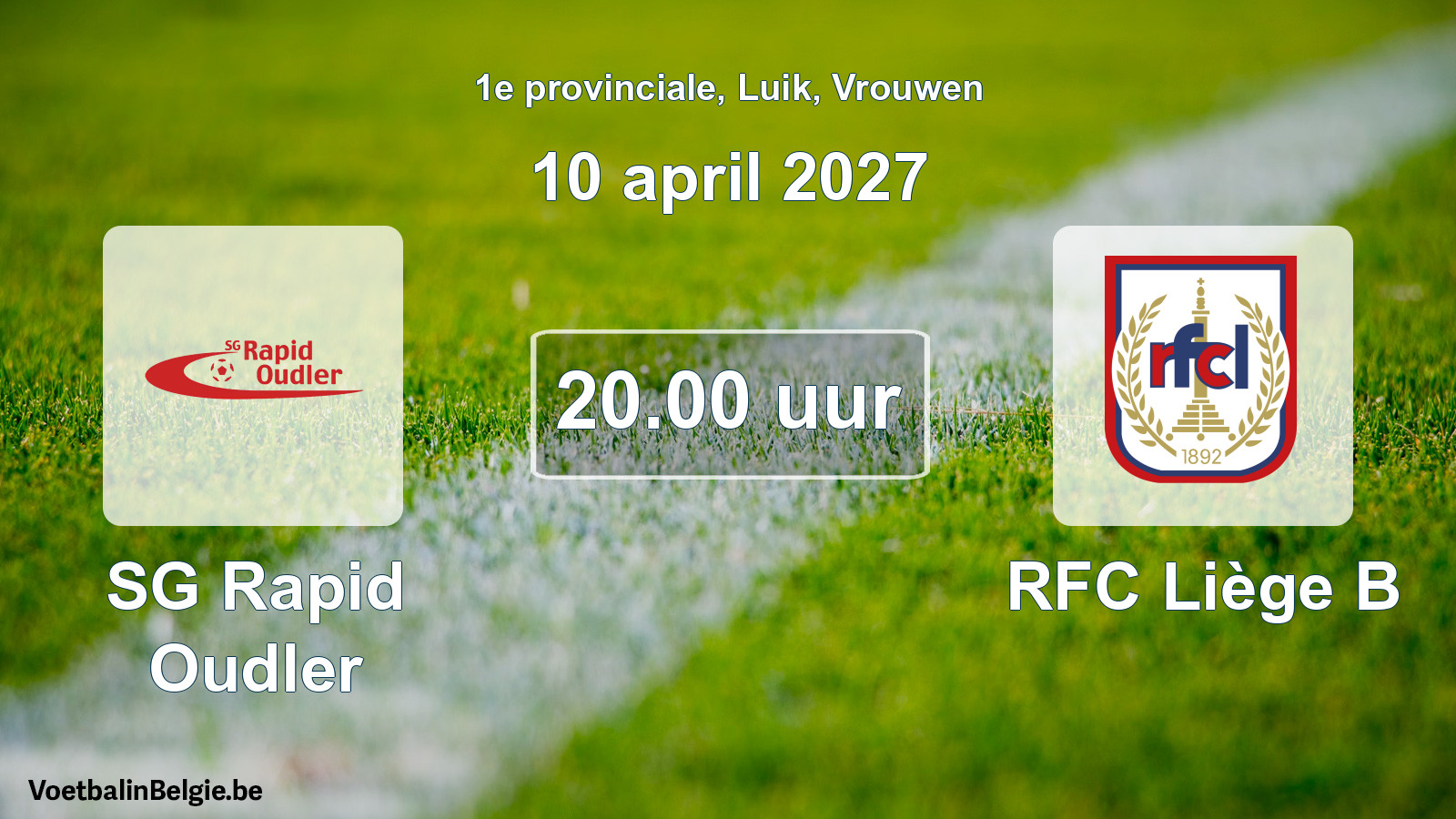 Match prévu football femmes: SG Rapid Oudler - RFC Liège B (10 avril 2027)