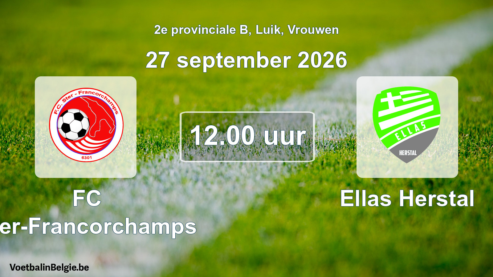Geplande wedstrijd vrouwenvoetbal: FC Ster-Francorchamps - Ellas Herstal (27 september 2026)