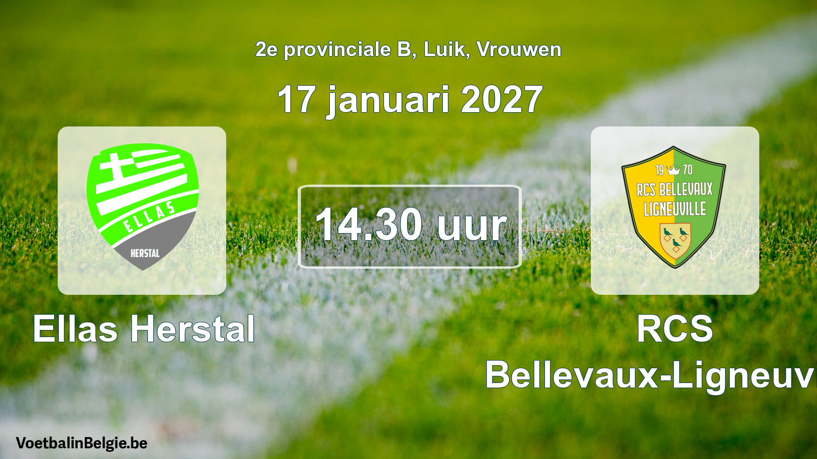Geplande wedstrijd vrouwenvoetbal: Ellas Herstal - RCS Bellevaux-Ligneuville (17 januari 2027)