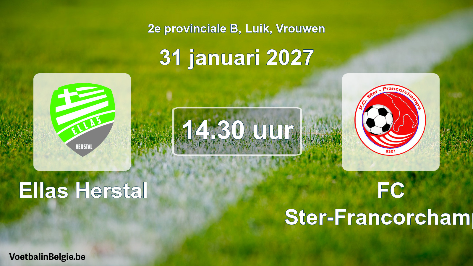 Geplande wedstrijd vrouwenvoetbal: Ellas Herstal - FC Ster-Francorchamps (31 januari 2027)