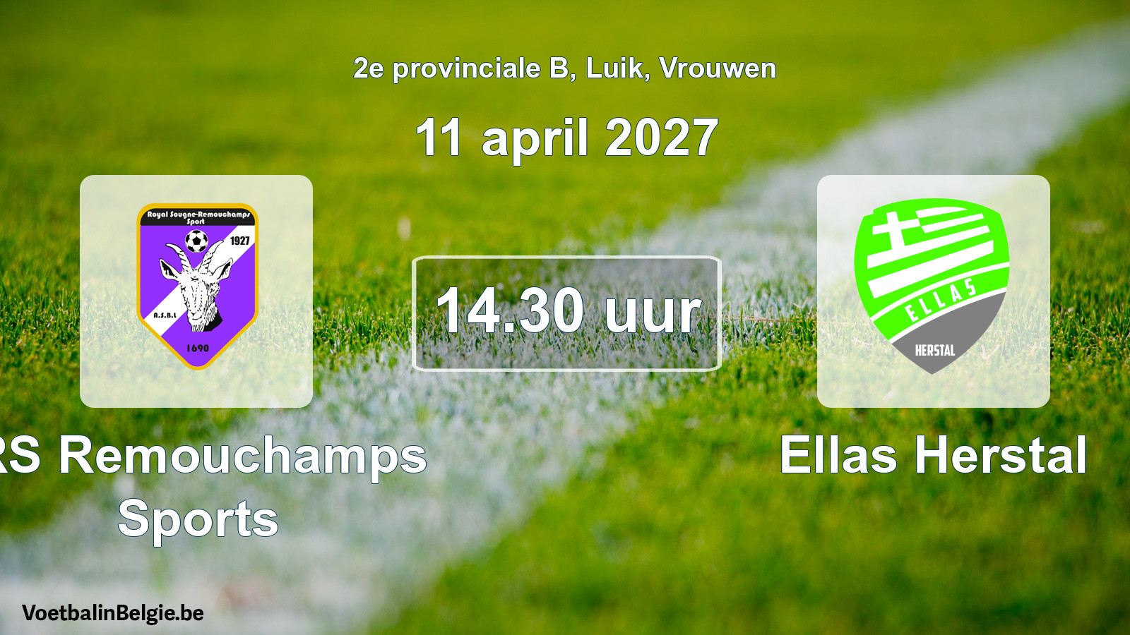 Geplande wedstrijd vrouwenvoetbal: RS Remouchamps Sports - Ellas Herstal (11 april 2027)
