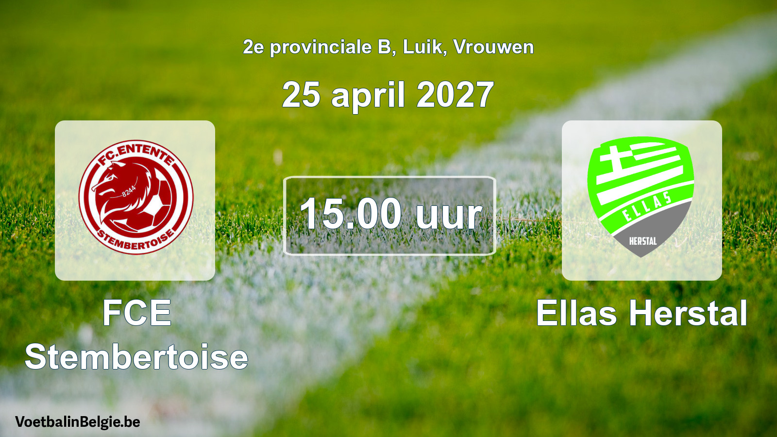 Geplande wedstrijd vrouwenvoetbal: FCE Stembertoise - Ellas Herstal (25 april 2027)
