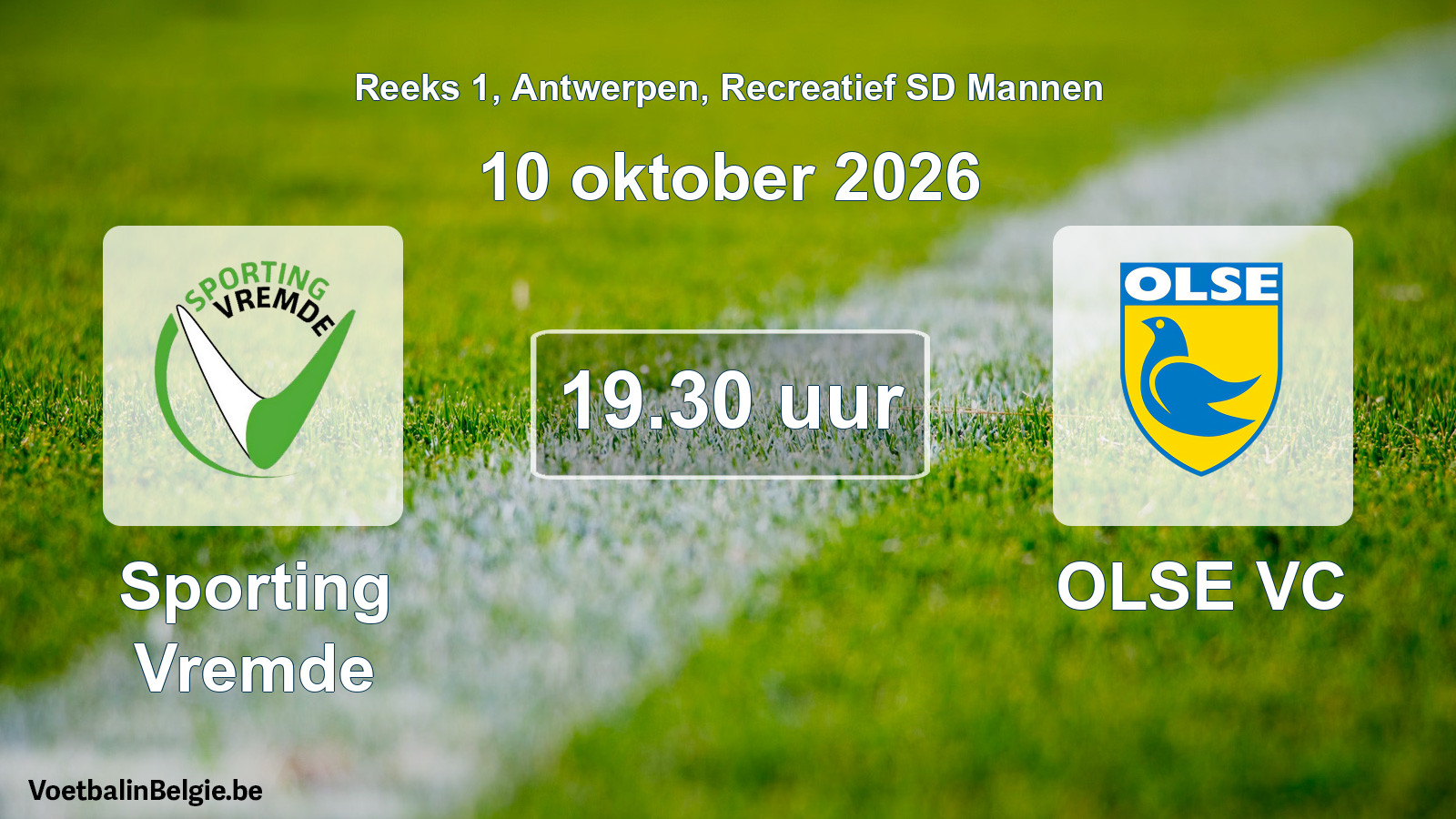 Geplantes Spiel freizeit sd männer-Fußball: Sporting Vremde - OLSE VC (10 Oktober 2026)