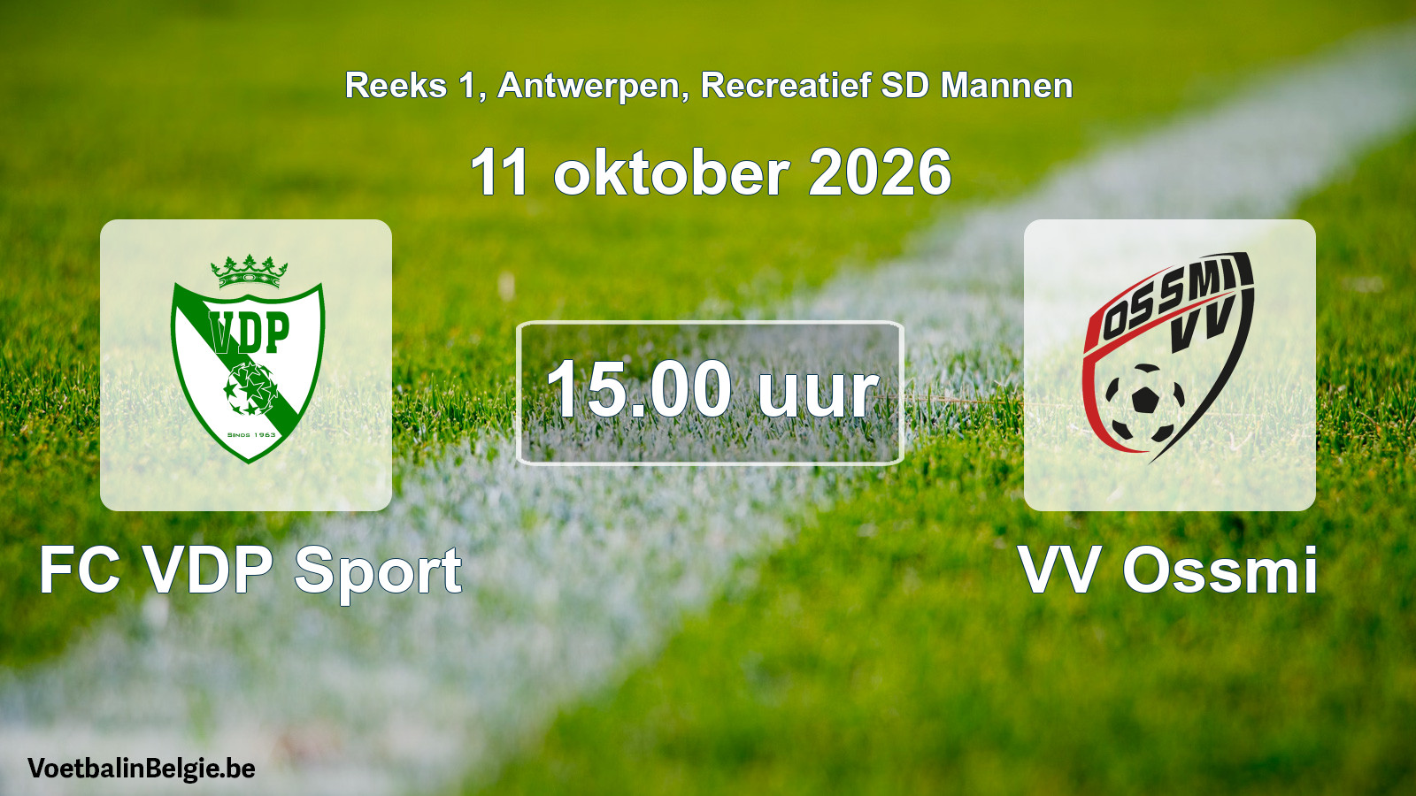 Geplantes Spiel freizeit sd männer-Fußball: FC VDP Sport - VV Ossmi (11 Oktober 2026)