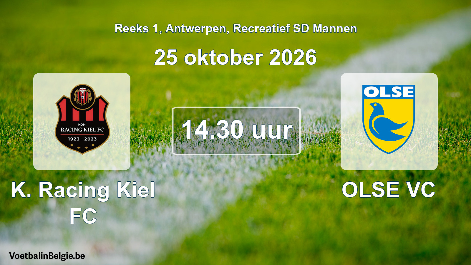 Geplantes Spiel freizeit sd männer-Fußball: K. Racing Kiel FC - OLSE VC (25 Oktober 2026)
