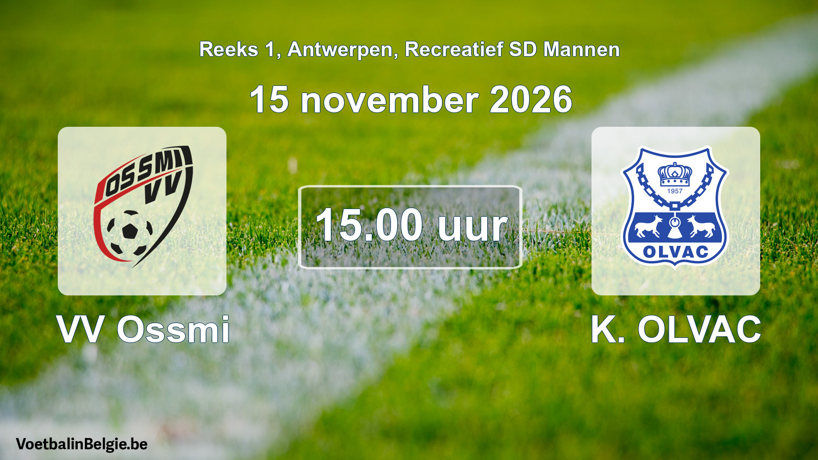 Geplantes Spiel freizeit sd männer-Fußball: VV Ossmi - K. OLVAC (15 November 2026)