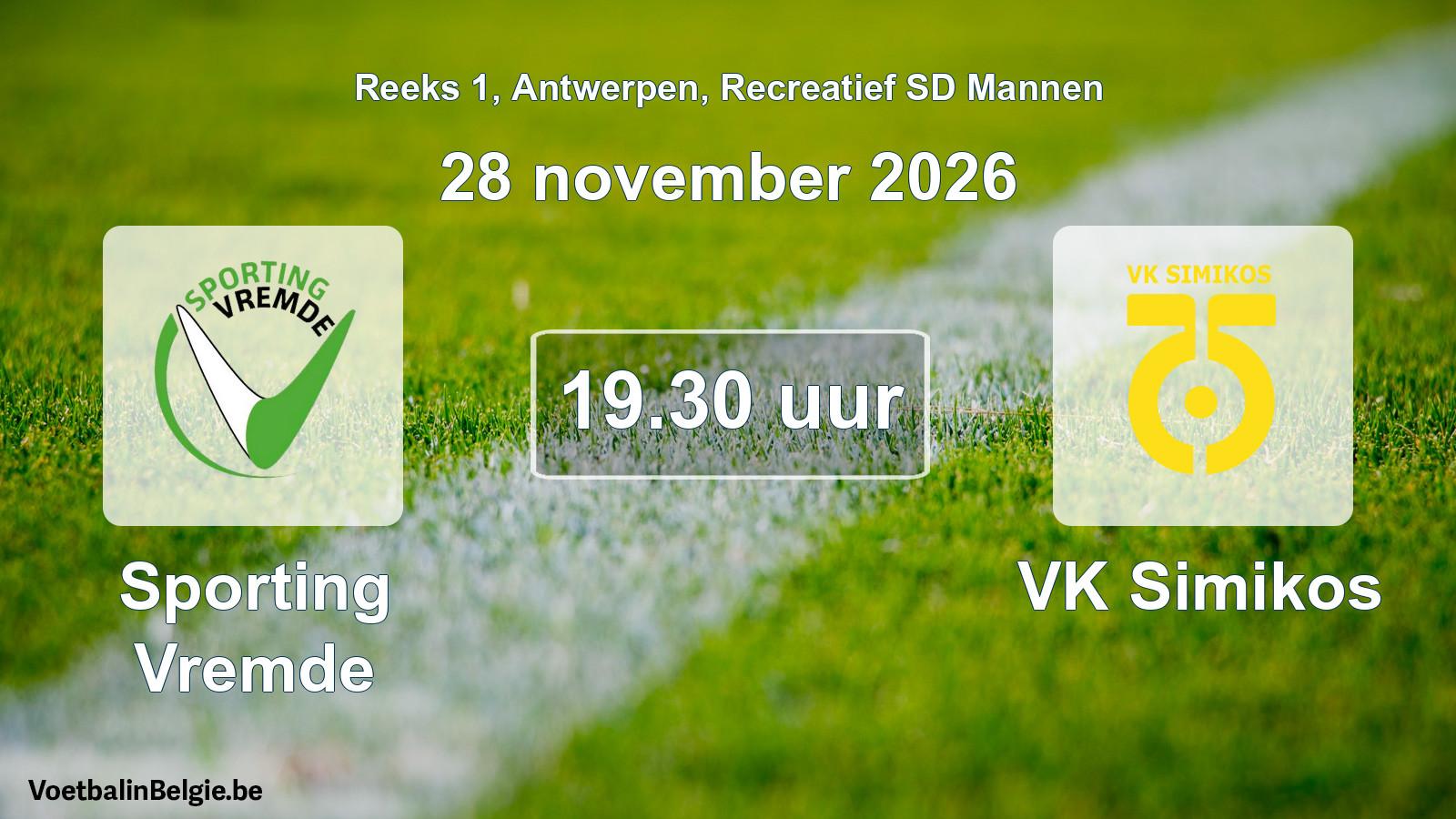 Geplantes Spiel freizeit sd männer-Fußball: Sporting Vremde - VK Simikos (28 November 2026)