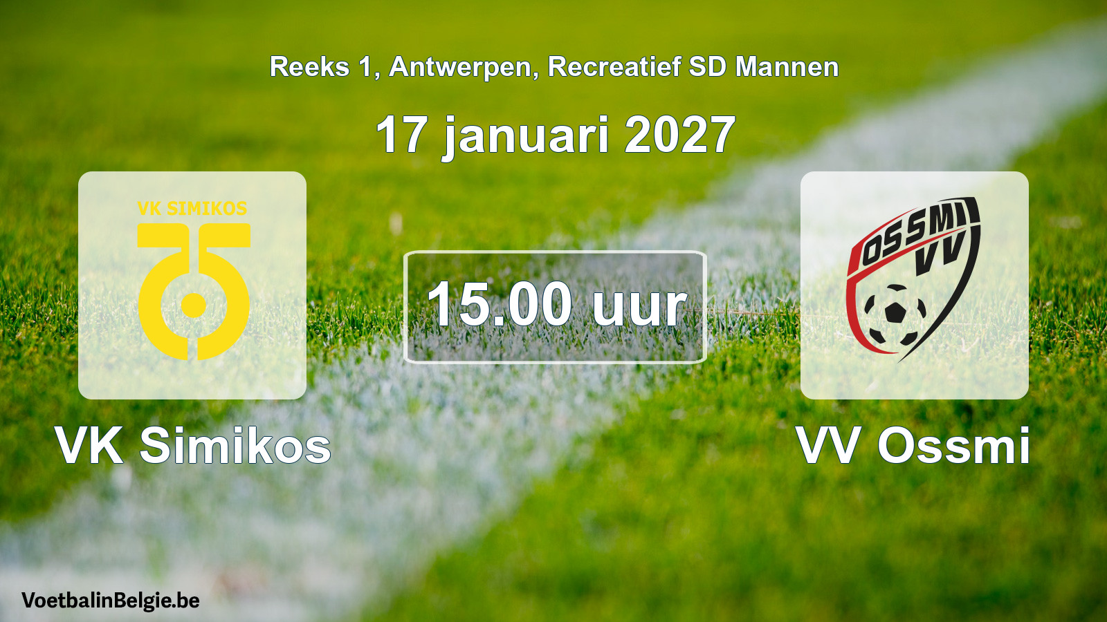 Geplantes Spiel freizeit sd männer-Fußball: VK Simikos - VV Ossmi (17 Januar 2027)