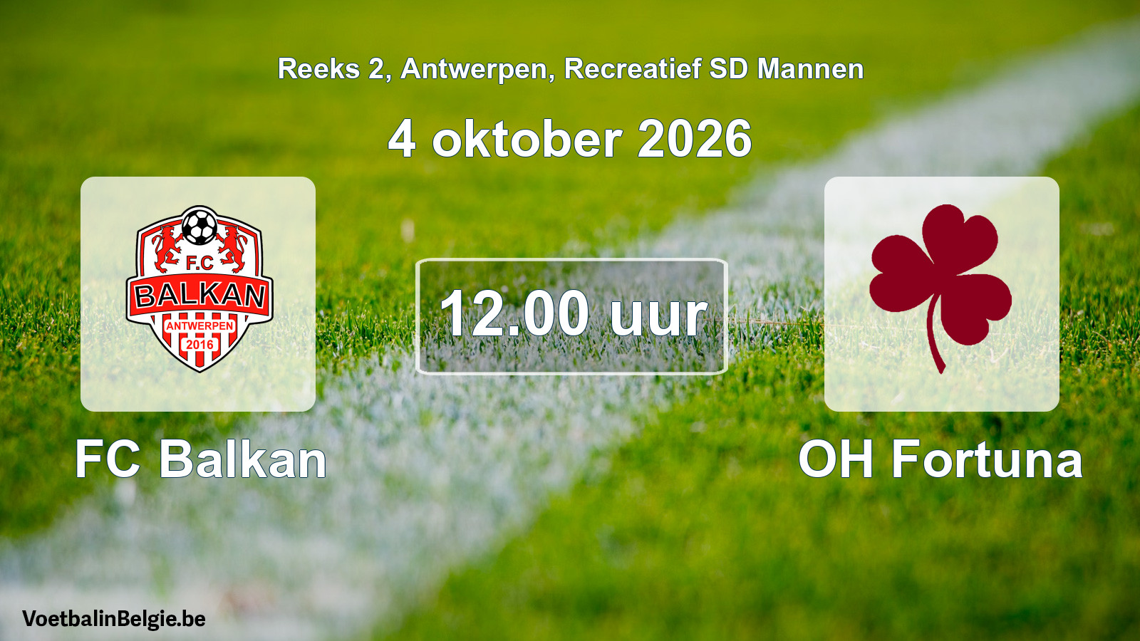 Geplantes Spiel freizeit sd männer-Fußball: FC Balkan - OH Fortuna (4 Oktober 2026)