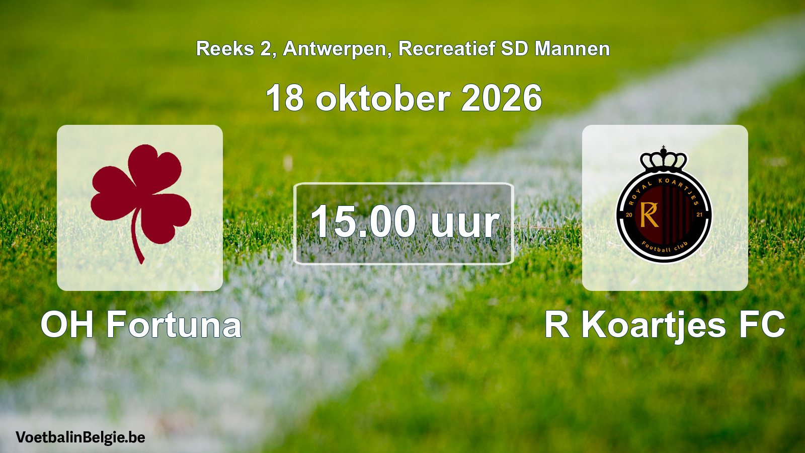 Geplantes Spiel freizeit sd männer-Fußball: OH Fortuna - R Koartjes FC (18 Oktober 2026)
