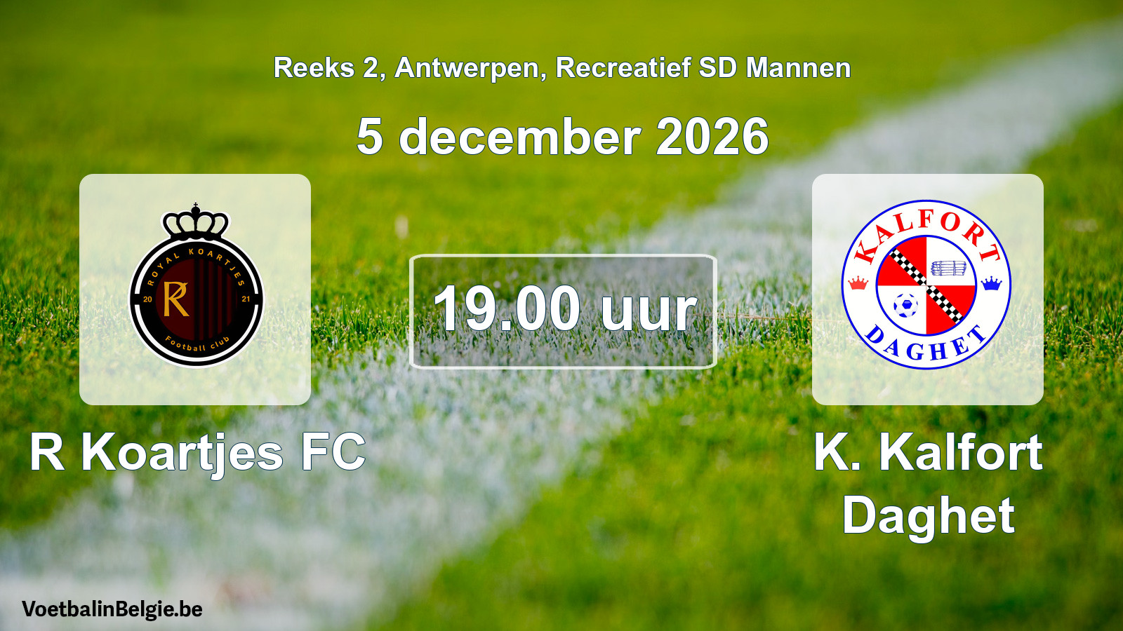 Geplantes Spiel freizeit sd männer-Fußball: R Koartjes FC - K. Kalfort Daghet (5 Dezember 2026)