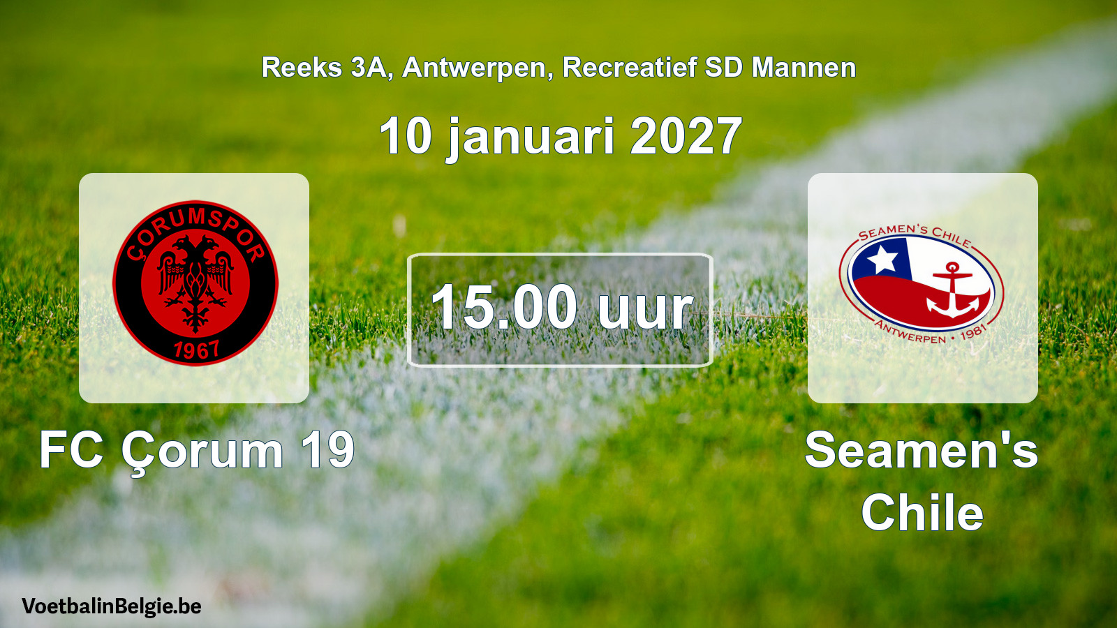Geplantes Spiel freizeit sd männer-Fußball: FC Çorum 19 - Seamen's Chile (10 Januar 2027)