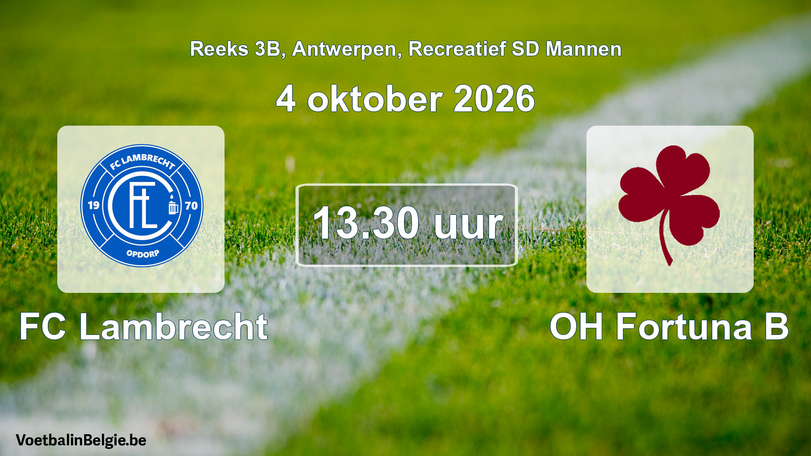 Scheduled match recreational sd men football: FC Lambrecht - OH Fortuna B (4 October 2026)