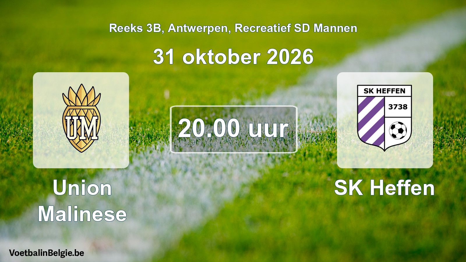 Geplantes Spiel freizeit sd männer-Fußball: Union Malinese - SK Heffen (31 Oktober 2026)