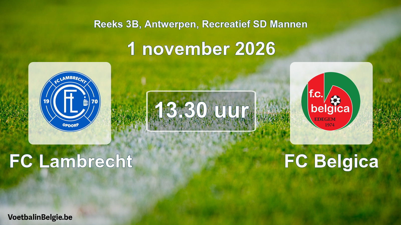 Scheduled match recreational sd men football: FC Lambrecht - FC Belgica (1 November 2026)
